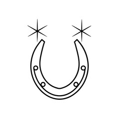 Golden Horseshoe Luck Symbol Shiny Transparent Background