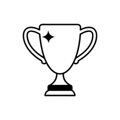 Golden Trophy Cup with Handles Shiny Transparent Background