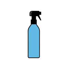 Light Blue Spray Bottle with Dark Cap Transparent Background
