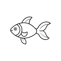 Orange Goldfish Swimming Simple Style Transparent Background