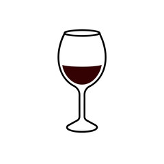 Red Wine Glass Filled Drink Icon Transparent Background