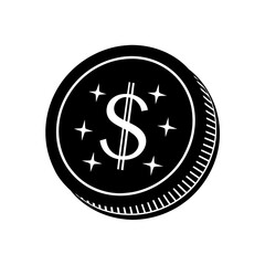 Obraz premium Silver Dollar Coin Realistic Shine Transparent Background