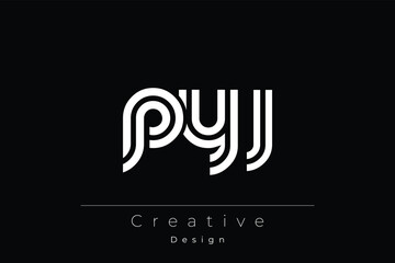 PYJ Creative Unique Modern Letter Logo Design