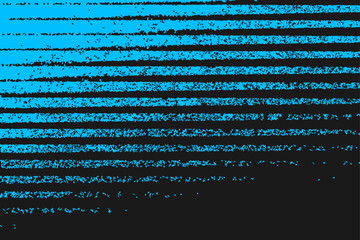 Abstract vector background with horizontal glitch lines and noise in bright blue on black. Futuristic distorted texture for tech, cyber, and digital creative projects.