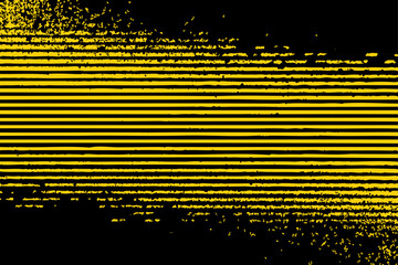 Abstract yellow stripe vector background on black with rough textured edges. Bold modern design for posters, web graphics, and creative layouts.