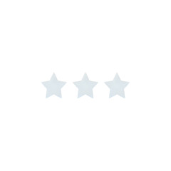 Three subtle stars rating emblem perfect for reviews
