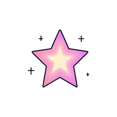 Bright glowing star with sparkle effect