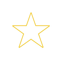 Simple yellow outline star symbol bright and clean