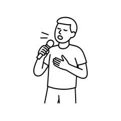 line icon man singing vector on a white background
Vector line icon on a white background