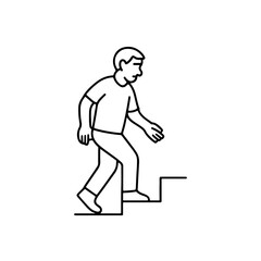 line icon man climbing stairs vector on a white background
Vector line icon on a white background