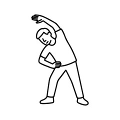 line icon person doing warm-up exercises vector on a white background
Vector line icon on a white background
