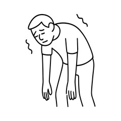 line icon man with his arms down vector on a white background
Vector line icon on a white background