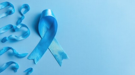 blue ribbon of cancer awareness