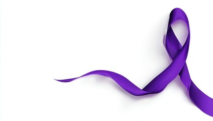 elegant purple ribbon symbolizing cancer awareness