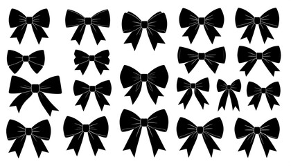 Black bow silhouettes