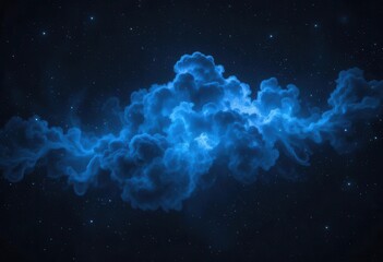 Obraz premium Celestial Dark Sky with Blue Nebula Light