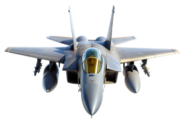 F 15 Fighter jet plane isolated on white background. PNG