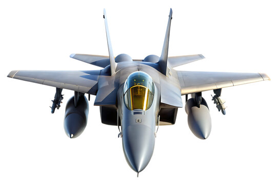 F 15 Fighter jet plane isolated on white background. PNG