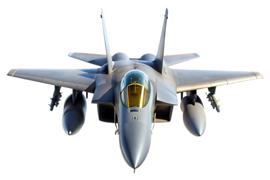 F 15 Fighter jet plane isolated on white background. PNG
