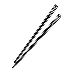 Black chopsticks icon without background.