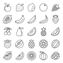 Elegant Minimalist Fruit Line Illustrations
