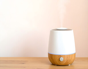 Modern Essential Oil Diffuser with Bamboo Base and Gentle Steam
