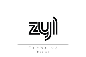 ZYL Creative Unique Modern Letter Logo Design