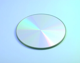 Reflective CD Disc on Soft Gradient Background in Bright Color Palette