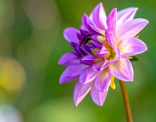Fototapeta premium Close-up of a vibrant, light purple dahlia