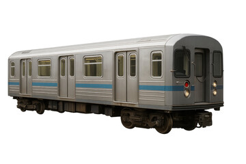 Fototapeta premium Subway train carriage isolated, transparent background, public transportation vehicle