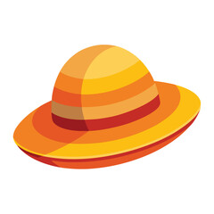 Illustration of a stylish sun hat summer hat beach hat straw hat for sun protection and fashion style