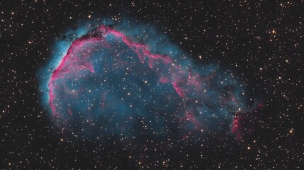 Stunning Cosmic Nebula, Vibrant Pink and Blue Celestial Landscape