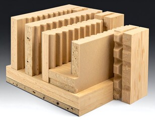 Composite wood construction sections