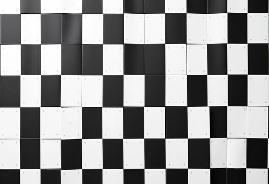 Classic black and white checkered chessboard pattern, seamless texture, black, squares