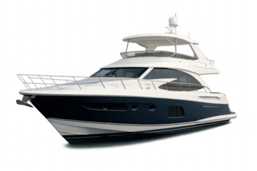 Luxury yacht boat sailing on transparent background