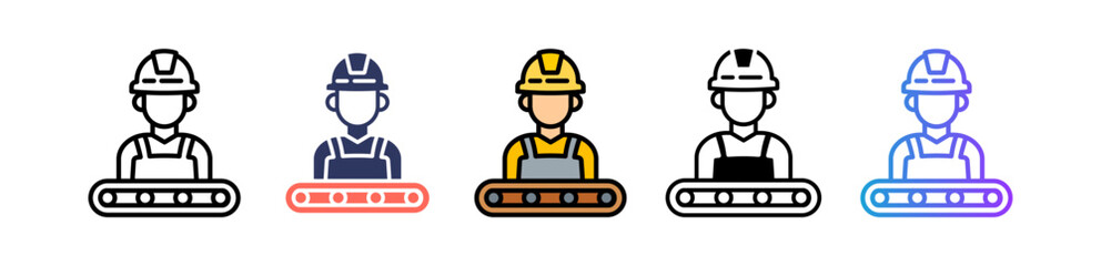 Factory Worker multiple icon