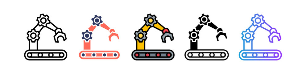 Fototapeta premium Robotic Arm multiple icon
