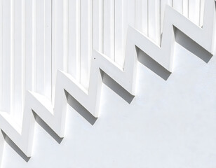Fototapeta premium White Geometric Pattern on Clean Wall with Angular Design Elements