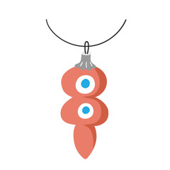 A pink Christmas tree ball decoration in a vintage style. Flat vector illustration on a white background.