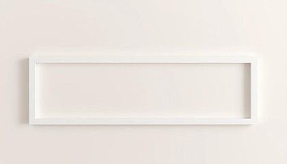 Clean minimalist horizontal white frame on neutral background, ideal for showcasing artwork or design, white frame mockup,  blank frame