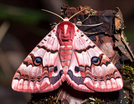 Close-up of a colorful moth