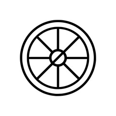 Obraz premium Minimalist wheel illustration, perfect for transportation, design, or technology projects needing a clean, modern symbol of motion and progress.
