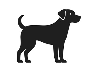 Black Silhouette Vector Icon of Dog