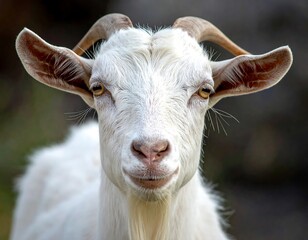 Fototapeta premium Close-up of a white goat
