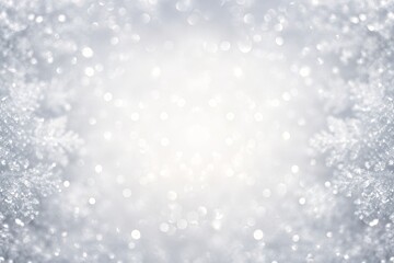 Obraz premium Abstract winter background with snowflakes and bokeh lights, isolated on white background