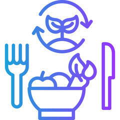 Plant Based Diet line gradient icon