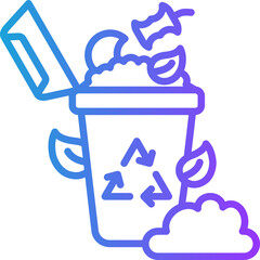 Composting Bin line gradient icon