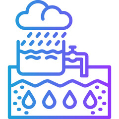 Rainwater Harvesting line gradient icon