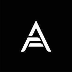 AF or FA logo letter design on luxury background. AF logo monogram initials letter concept. VB icon logo design. AF elegant and Professional letter icon design on black background.