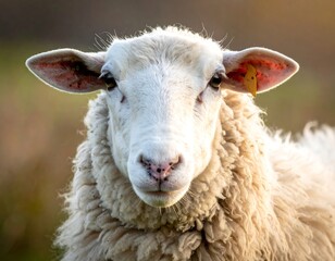 Close-up of a white sheep